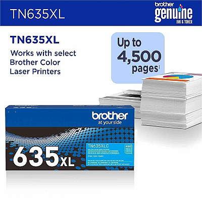 Brother Original High Yield Laser Toner Cartridge - Cyan - 1 Each (TN635XLC)