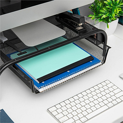Mind Reader Monitor Stand and Organizer (MESHMONSTA)