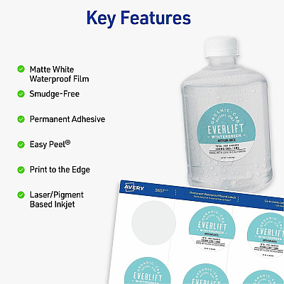 Avery 2" Waterproof Round Labels (05657)