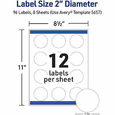Avery 2" Waterproof Round Labels (05657)