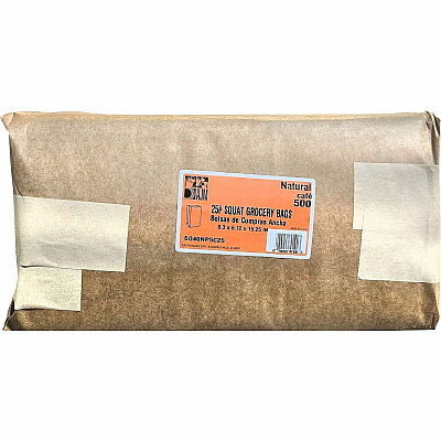 AJM Packaging Packaging Packaging AJM Packaging Packaging No. 25 Natural-Kraft Paper Bags (SQ40NP5C25)