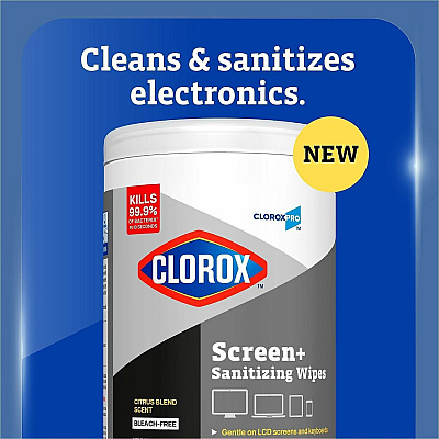 Clorox Screen + Sanitizing Wipes (60724CT)