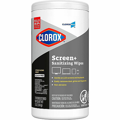 Clorox Screen + Sanitizing Wipes (60724CT)