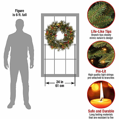 National Tree Company Company Company National Tree Company Company Wintry Pine Decorative Wreath - Green (729083206436)