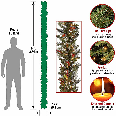 National Tree Company Company Company National Tree Company Company Decorative Garland - Green (729083200052)