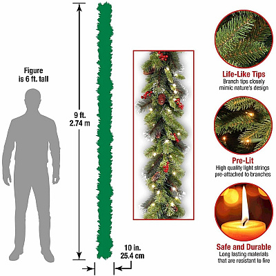 National Tree Company Company Company National Tree Company Company Crestwood Spruce Decorative Garland - Green (729083173752)