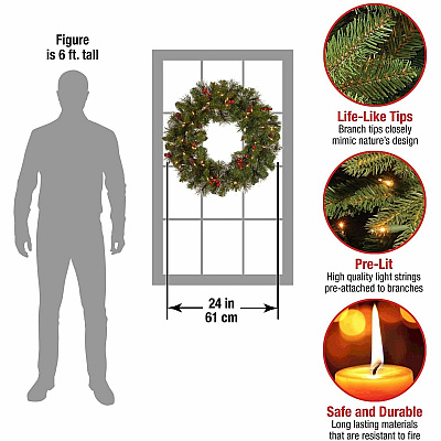 National Tree Company Company Company National Tree Company Company Crestwood Spruce Decorative Wreath - Green (729083868900)