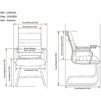 Lorell Tempo Modern Guest Chair (63222)