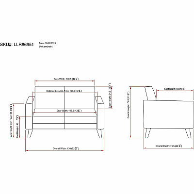 Lorell Clarke Series Loveseat with Antimicrobial Upholstery and Power (86951)