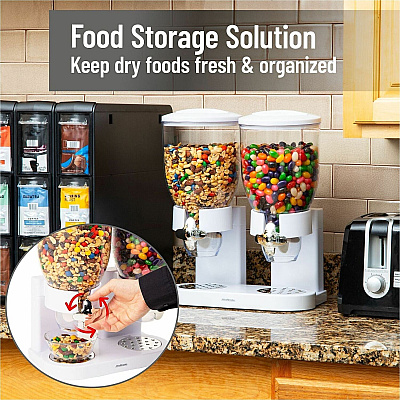 Mind Reader Double Cereal Dispenser (CEREALD2WHT)