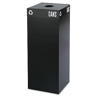 Safco Public Square Recycling Container Lid, Circular Opening, 15.25w x 15.25d x 2h, Black (SAF2988BL)