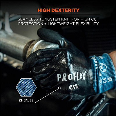 ergodyne ProFlex 7251 Fully Coated Nitrile Cut-Resistant Gloves (10442)