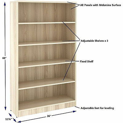 Lorell Sturdy 5-Shelf Bookcase (66342)