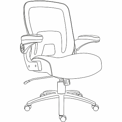 Lorell Big & Tall Flip Arm Chair (40220)