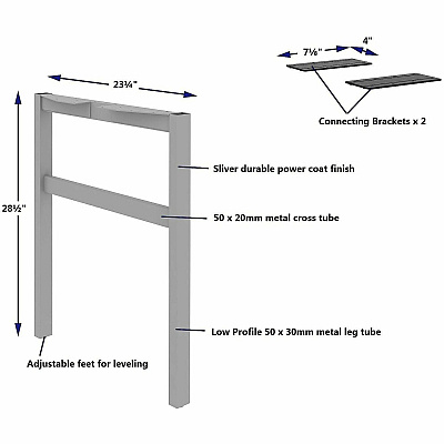 Lorell Adjustable Table Leg Bases & Returns (16285)