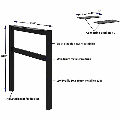 Lorell Adjustable Table Leg Bases & Returns (16282)