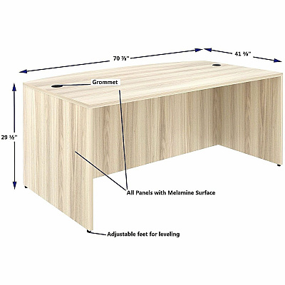 Lorell Essentials Bowfront Desk Shell (66300)