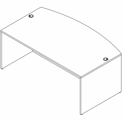 Lorell Essentials Bowfront Desk Shell (66300)