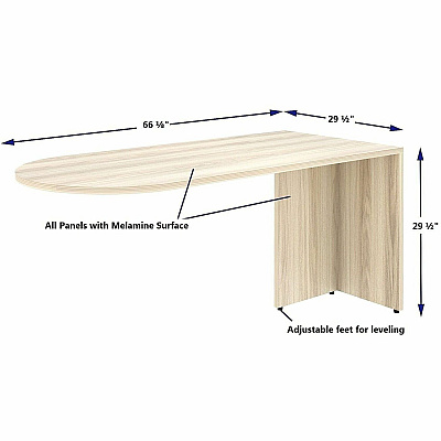 Lorell Essentials Peninsula Desk Box 1 of 2 (66314)