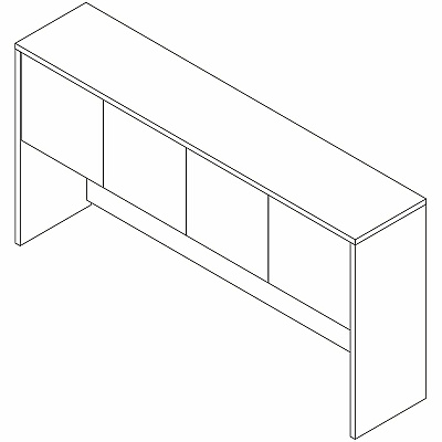 Lorell Essentials 3-Door Stack-On Hutch (66318)
