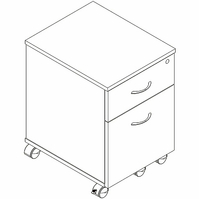 Lorell Essentials 2-Drawer Mobile Pedestal (66327)