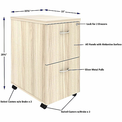 Lorell Essentials 2-Drawer Mobile Pedestal (66329)