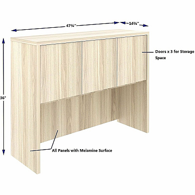 Lorell Essentials 3-Door Stack-On Hutch (66319)