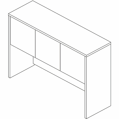 Lorell Essentials 3-Door Stack-On Hutch (66319)