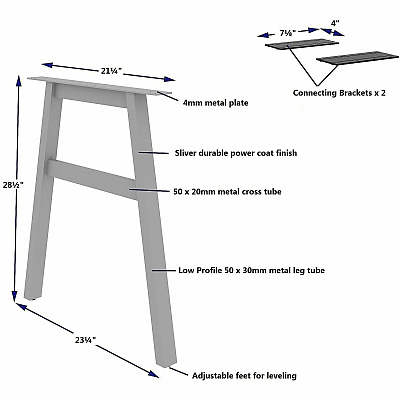 Lorell Adjustable Table Leg Bases & Returns (16291)