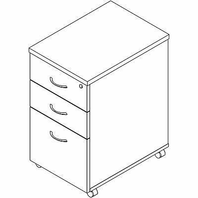 Lorell Essentials 3-Drawer Mobile Pedestal (66328)