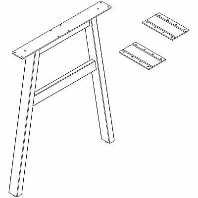 Lorell Adjustable Table Leg Bases & Returns (16288)