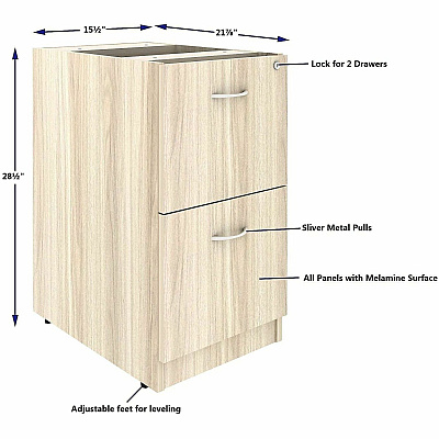 Lorell Essentials 2-Drawer Fixed Pedestal File Cabinet (66332)