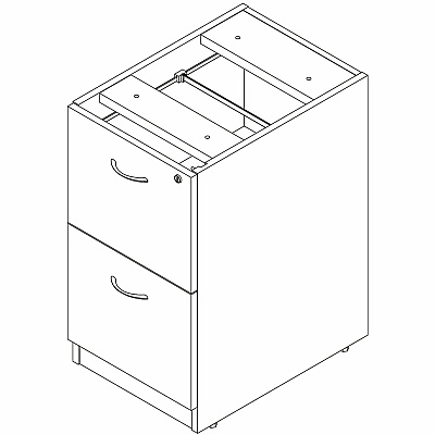 Lorell Essentials 2-Drawer Fixed Pedestal File Cabinet (66332)