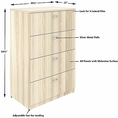 Lorell Essentials 4-Drawer Lateral File (66336)