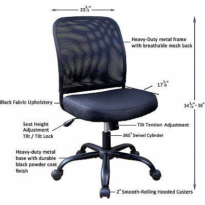 NuSparc Soho Mesh-Back Task Chair (FCH302MFNBK)