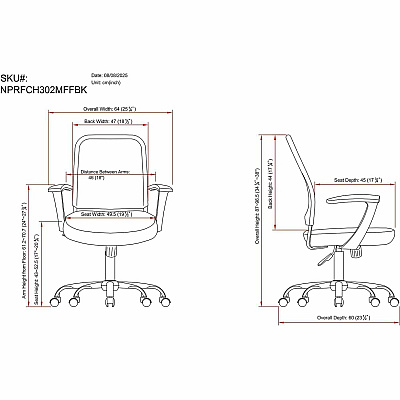 NuSparc Soho Mesh-Back Task Chair with Fixed Arms (FCH302MFFBK)