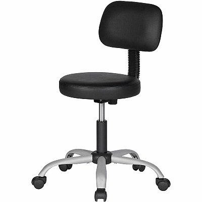 NuSparc Anti-Microbial PVC Stool with Seat Back (FCH204VNBK)