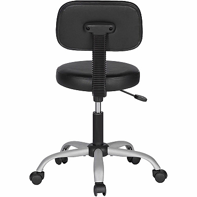 NuSparc Anti-Microbial PVC Stool with Seat Back (FCH204VNBK)