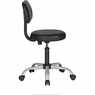 NuSparc Anti-Microbial PVC Stool with Seat Back (FCH204VNBK)