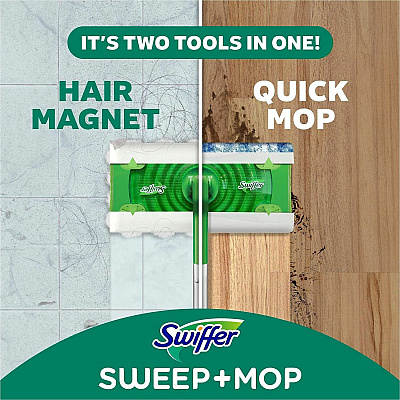 Swiffer Sweep and Mop Deluxe, 2-in-1 Floor Mopping and Sweeping Kit (16519)