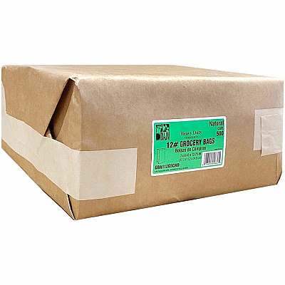 AJM Packaging Packaging Packaging AJM Packaging Packaging #12 Squat Heavy-Duty Kraft Paper Grocery Bags (GBN112G5CHDE)
