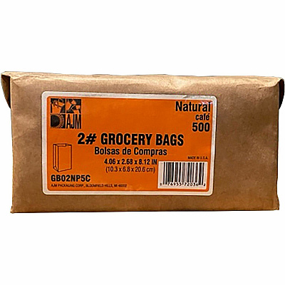 AJM Packaging Packaging Packaging AJM Packaging Packaging #2 Kraft Paper Grocery Bags (GB02NP5CES)