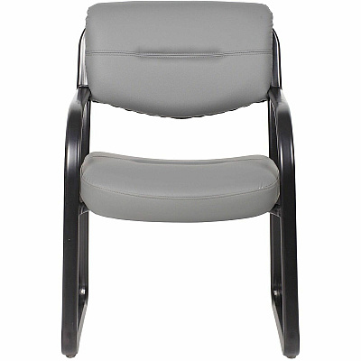 BOSS Leather Sled-Base Side Chair (9529GY)