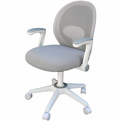 BOSS Grey Mesh, Flip Arm, Task Chair, White Frame (676WTGY)