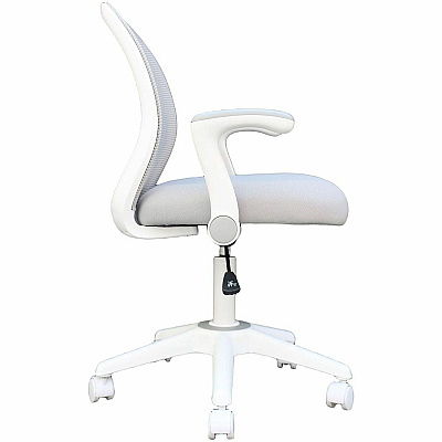 BOSS Grey Mesh, Flip Arm, Task Chair, White Frame (676WTGY)