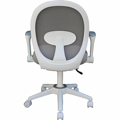 BOSS Grey Mesh, Flip Arm, Task Chair, White Frame (676WTGY)