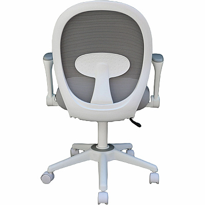 BOSS Grey Mesh, Flip Arm, Task Chair, White Frame (676WTGY)