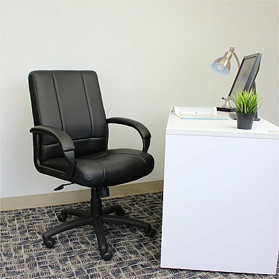 BOSS Caressoftplus Vinyl Executive Mid Back Chair (7906)