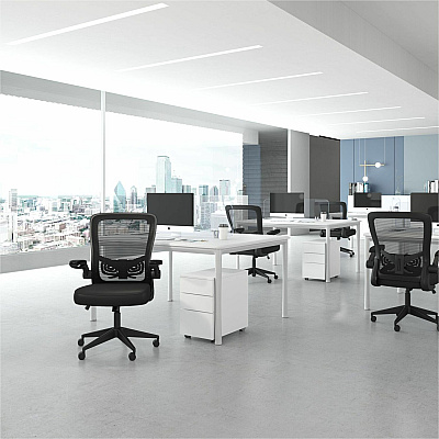 BOSS Flip Arm Mesh Back Task Chair (6366BKBK)