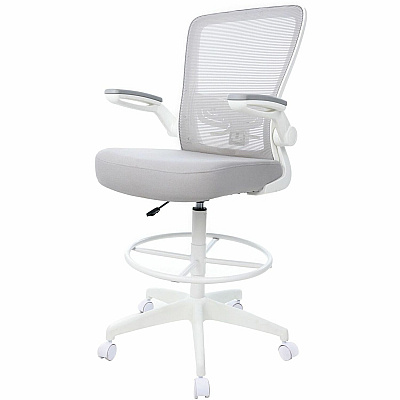 BOSS Mesh Flip-Arm Stool (16366WTGY)